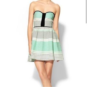 Ella Moss Zan Quilted Spring Tea Dress Strapless Embroidered Size Small